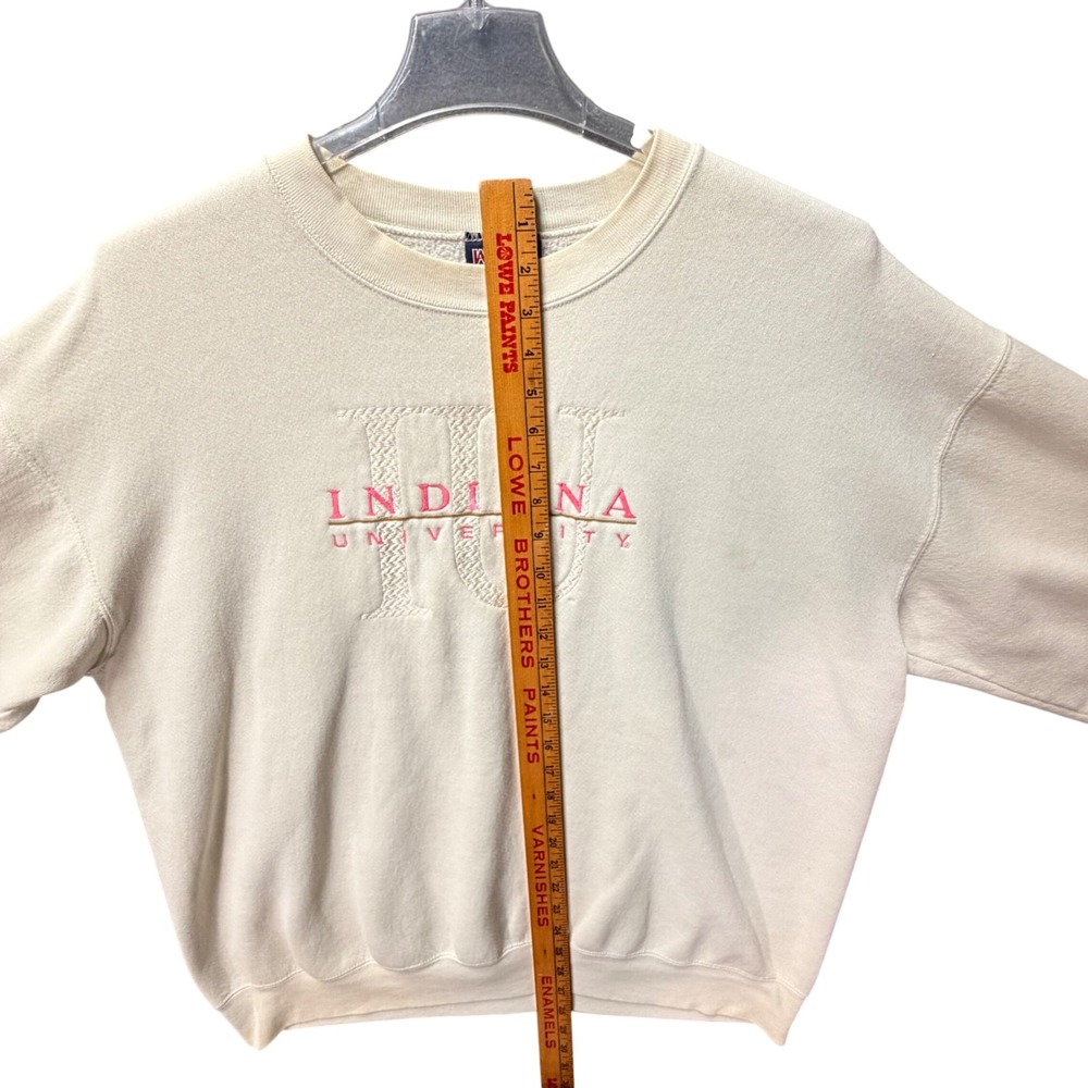 JanSport Indiana University 1990s Cream Embroidered Sweatshirt Vintage Rare IU - Picture 8 of 11